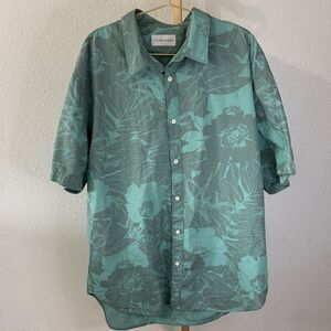 Coastado Teal Floral Men's Button Down Shirt